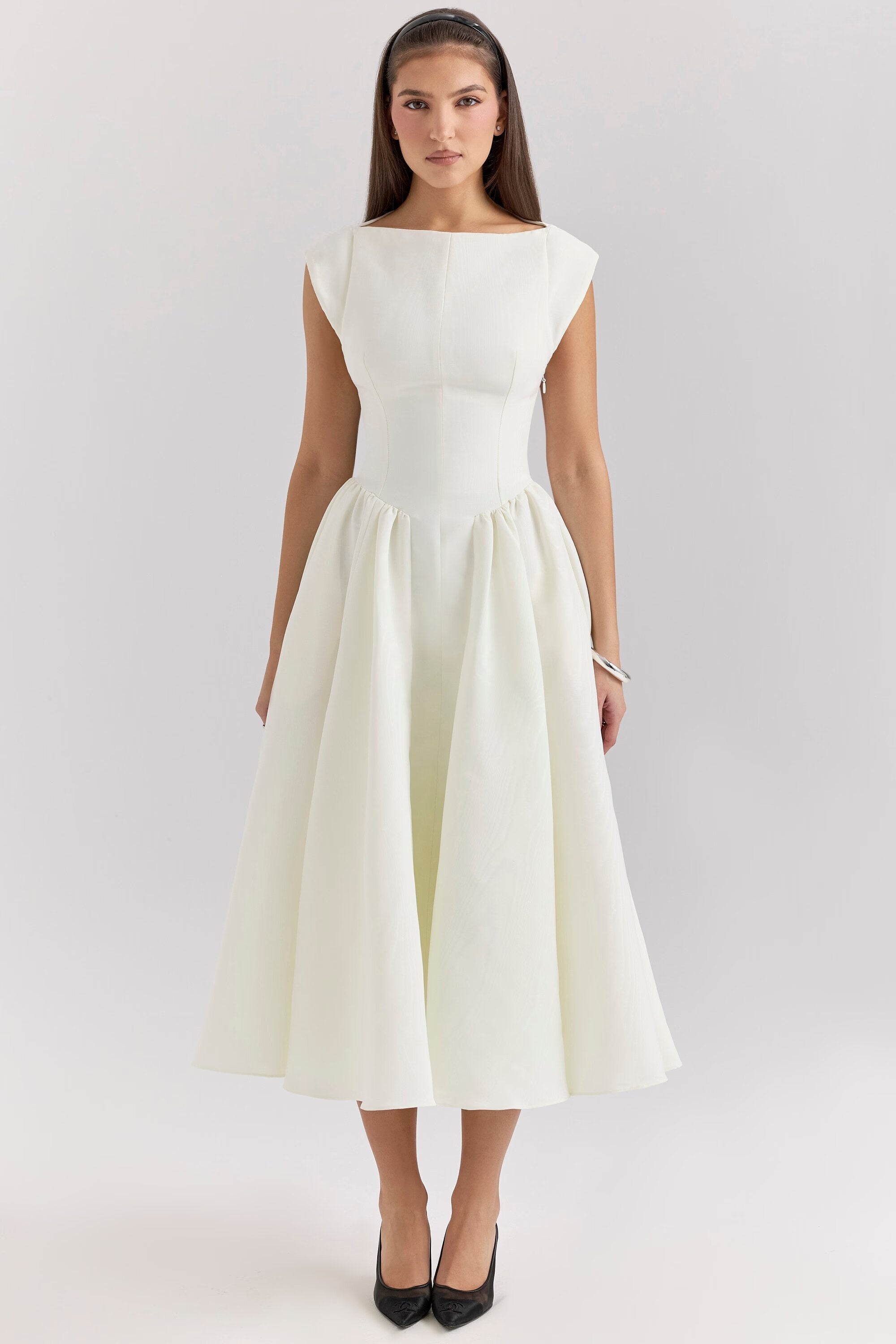 Velvet Drape Midi dress