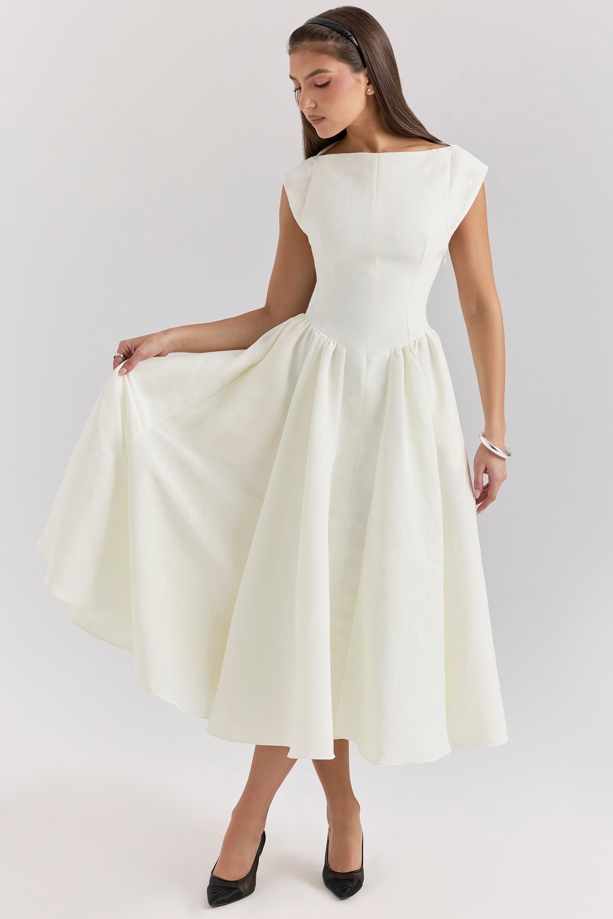 Velvet Drape Midi dress