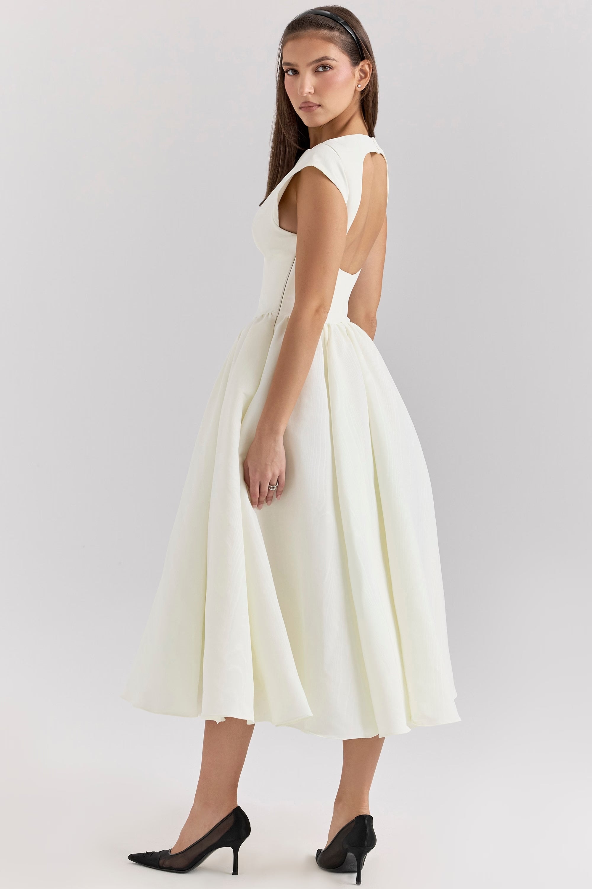 Velvet Drape Midi dress