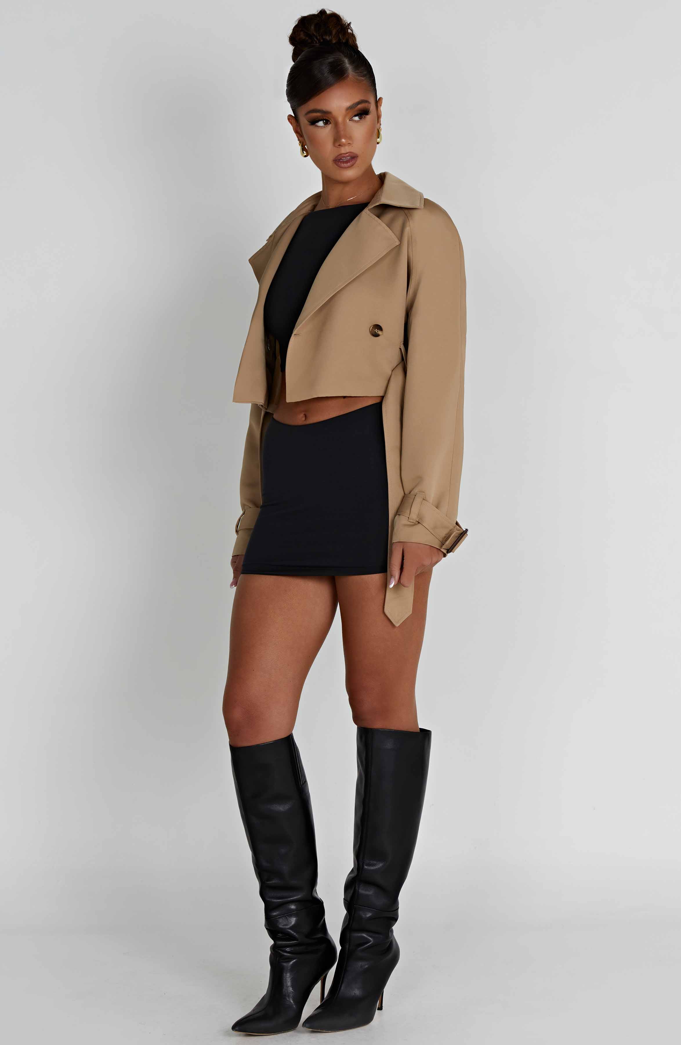 Cropped Trench Beige