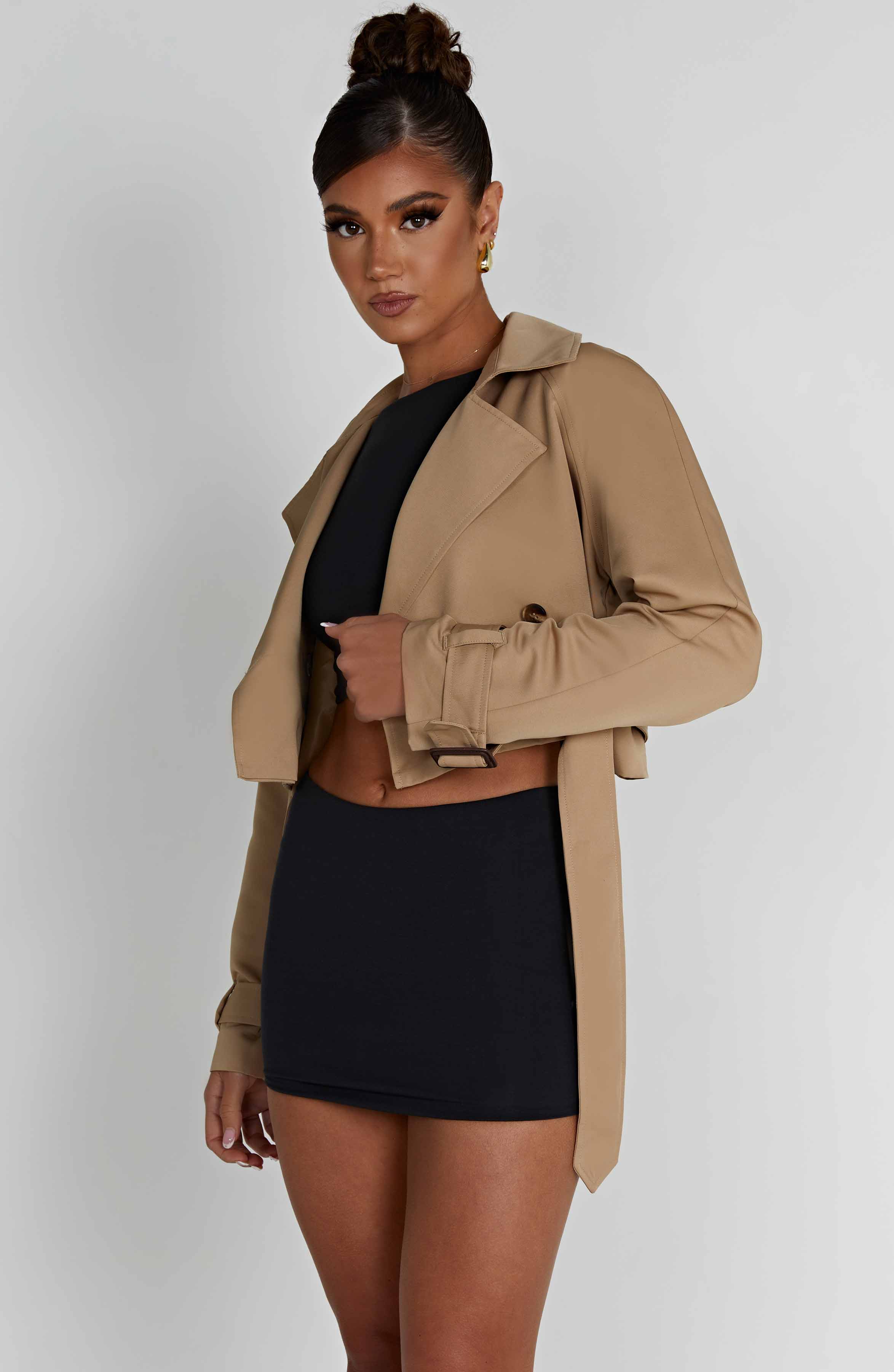 Cropped Trench Beige