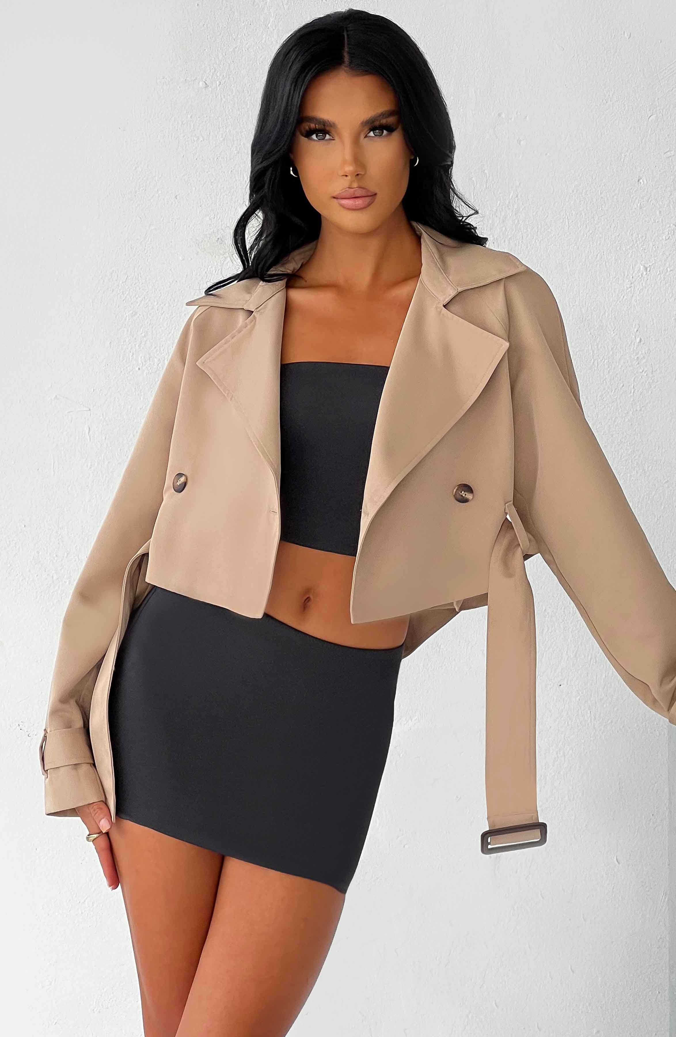 Cropped Trench Beige